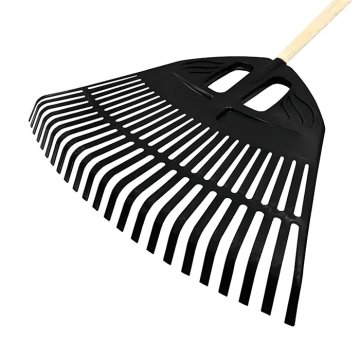 Грабли веерные пластмассовые 23 зуба черные 50мм+Черенок