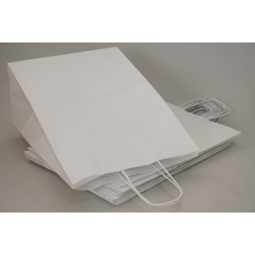 Пакет бумажный с кручеными ручками 260х150х350мм. Белый
