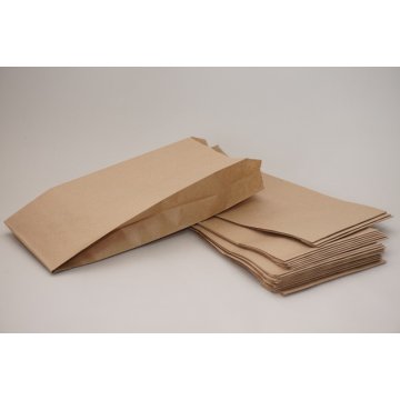 Ribbed 140х60х250мм. Пакет бумажный б/п с плоским дном 40 крафт 1500шт/кор.