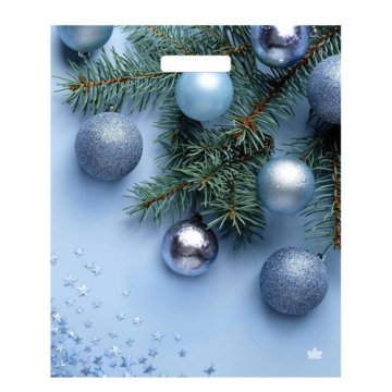 38х45+6(60) Пакет ПЭ с выр.ручкой глянец НГ Звездное конфетти