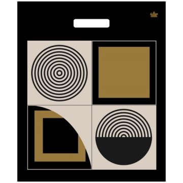 38х45+6(60) Пакет ПЭ с выр.ручкой ламин. Магия линий