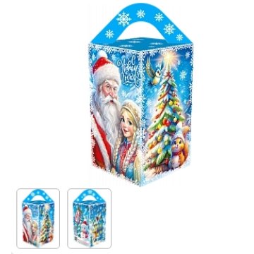 800г. Коробка Четырехгранка большая Любимый дедушка с анимацией 105х105х185(+55), УФ