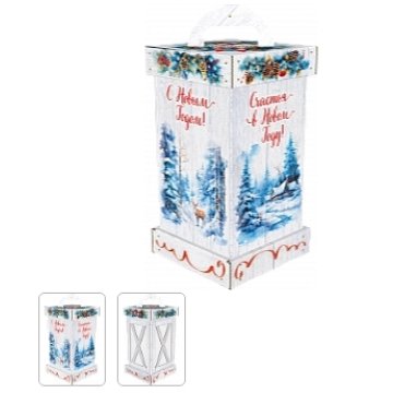 750г. Коробка Фонарь Мечта с пластиковым вкладышем 110х110х208(+40),УФ