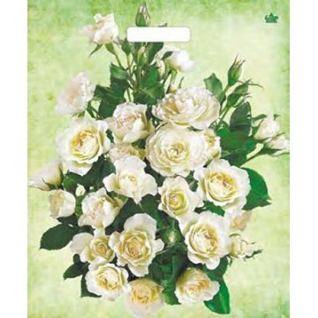 38х45+3(60) Пакет ПЭ с выр.ручкой ламин. Белые розы