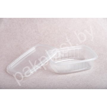 125мл. Контейнер прямоуг. с крышкой Д-полимер, 108х82х25мм, 100шт/уп, 1000шт/кор