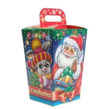 800г. Коробка из картона Фонарик красный