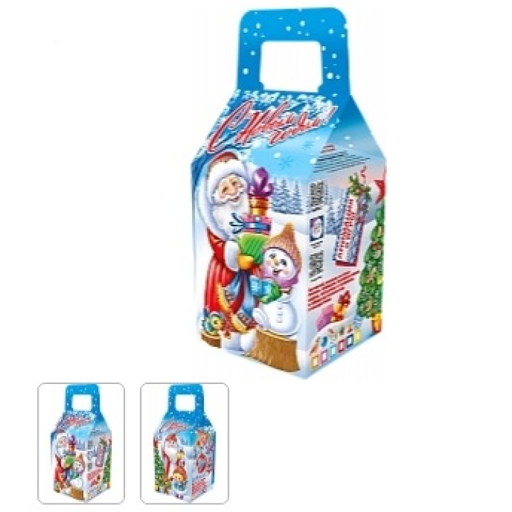 900г. Коробка Конфитюр Новогодняя Елка с игрой и анимацией 115х115х215(+65), УФ