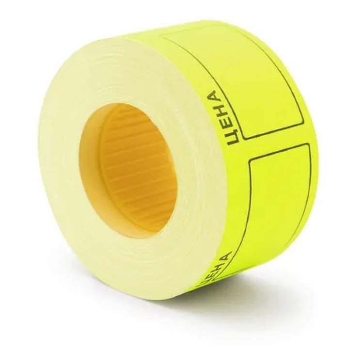 Этикет-лента 30ммх20мм Цена (350 этикеток/рол), желтая, AVIORA (1упак-10рул.)