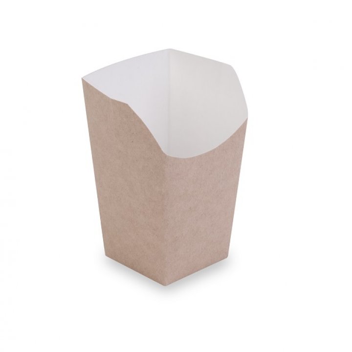 Упаковка OSQ Snack Cup L, для фри, попкорна, снеков 61/61x80/80x129/90мм (25шт/уп,800 шт/к