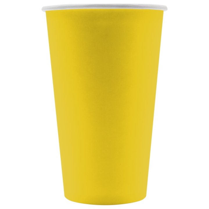 400/530мл. Стакан бумажный одноразовый ЖЕЛТЫЙ Д90мм (54452) (50шт/уп, 1000шт/кор)
