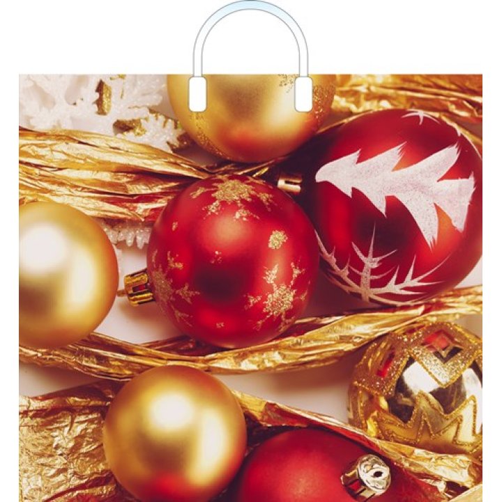 38x34+3(70) Пакет ПЭ с петл.ручкой НГ Игрушки с мишурой