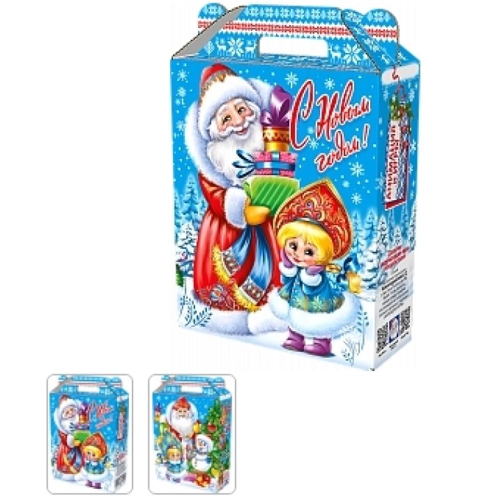 1000г. Коробка Подарок Новогодняя Елка с игрой и анимацией 168х68х209(+39), УФ