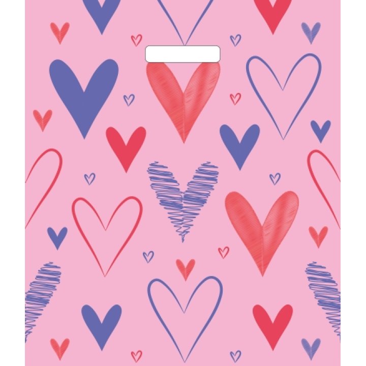 36х43+3(35) Пакет ПЭ с выр.ручкой Узор любви