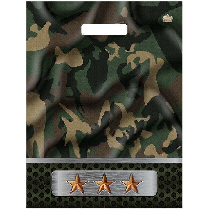 31х40+6(60) Пакет ПЭ с выр.ручкой глянец Камуфляж