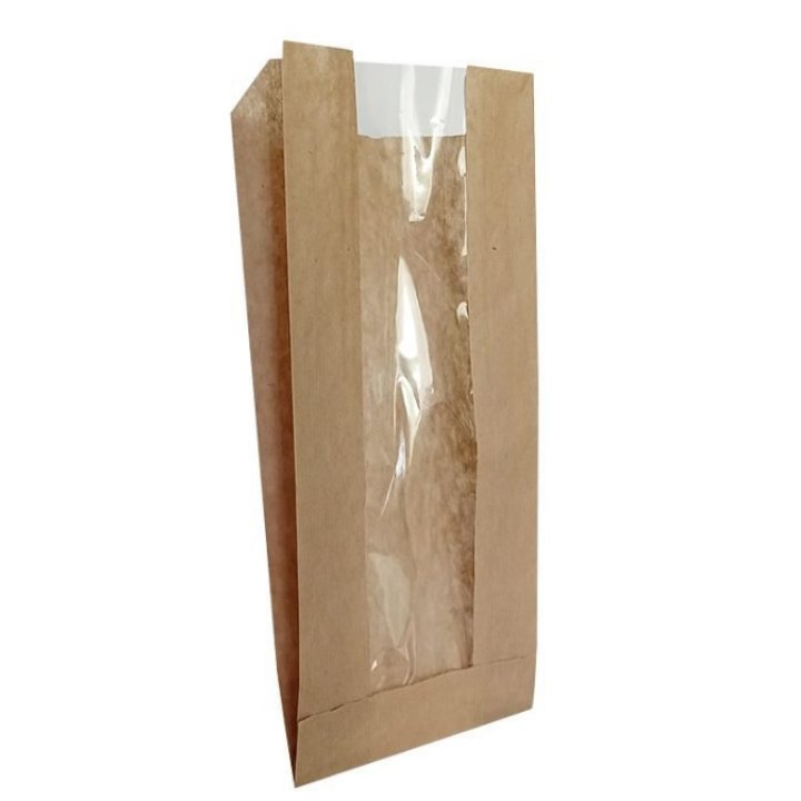 Ribbed 170х70х300мм. Пакет бумажный б/п крафт 40, с плоским дном (100шт/уп.,1000шт/кор)