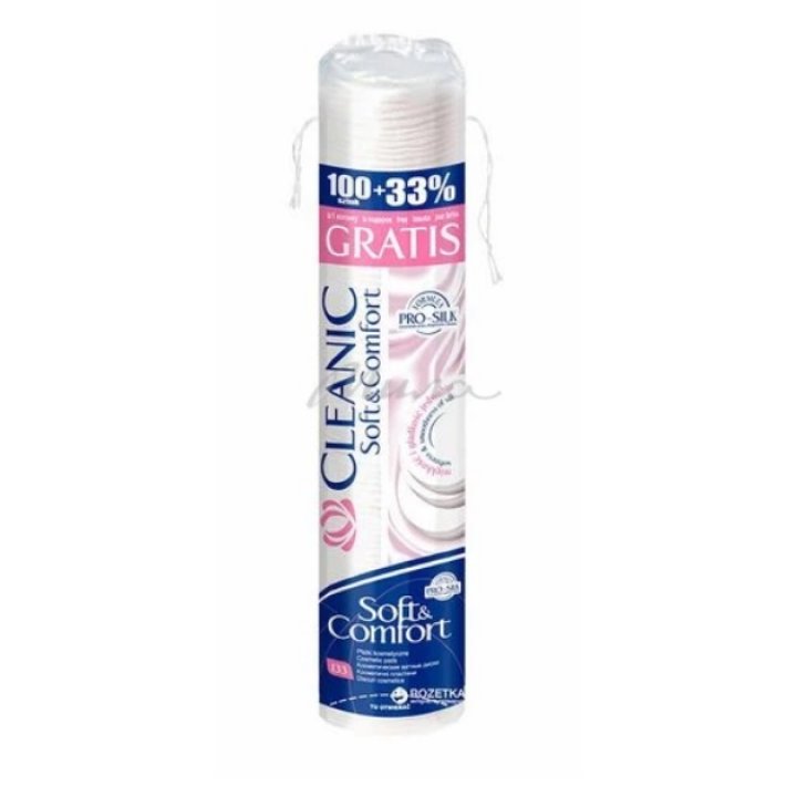 Диски ватные косметические Cleanic Soft and Comfort +33% (1упак-133шт)