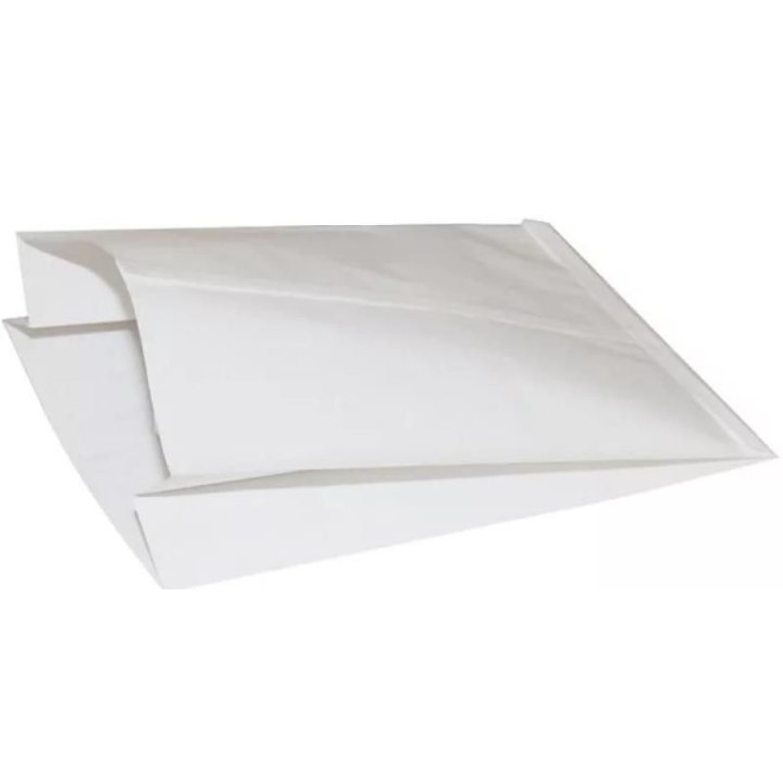 80х45х185мм. Пакет бумажный с плоским дном ЭДП 40 БЕЛЫЙ 100шт/уп., 2500шт/кор.