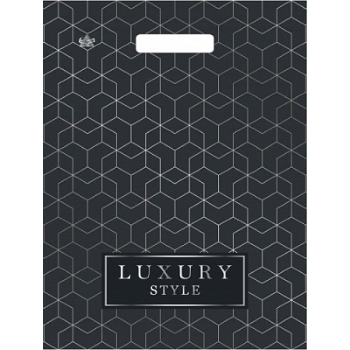 31х40+6(30) Пакет ПЭ с выр.ручкой глянец Стиль лакшери