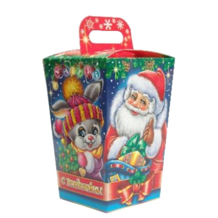 800г. Коробка из картона Фонарик красный